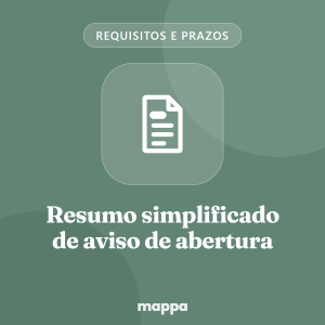 Resumo simplificado de aviso de abertura